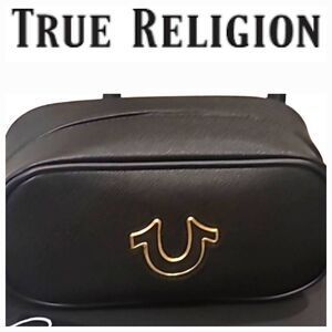 True Religion Horseshoe Logo Zip-Top Dopp Kit